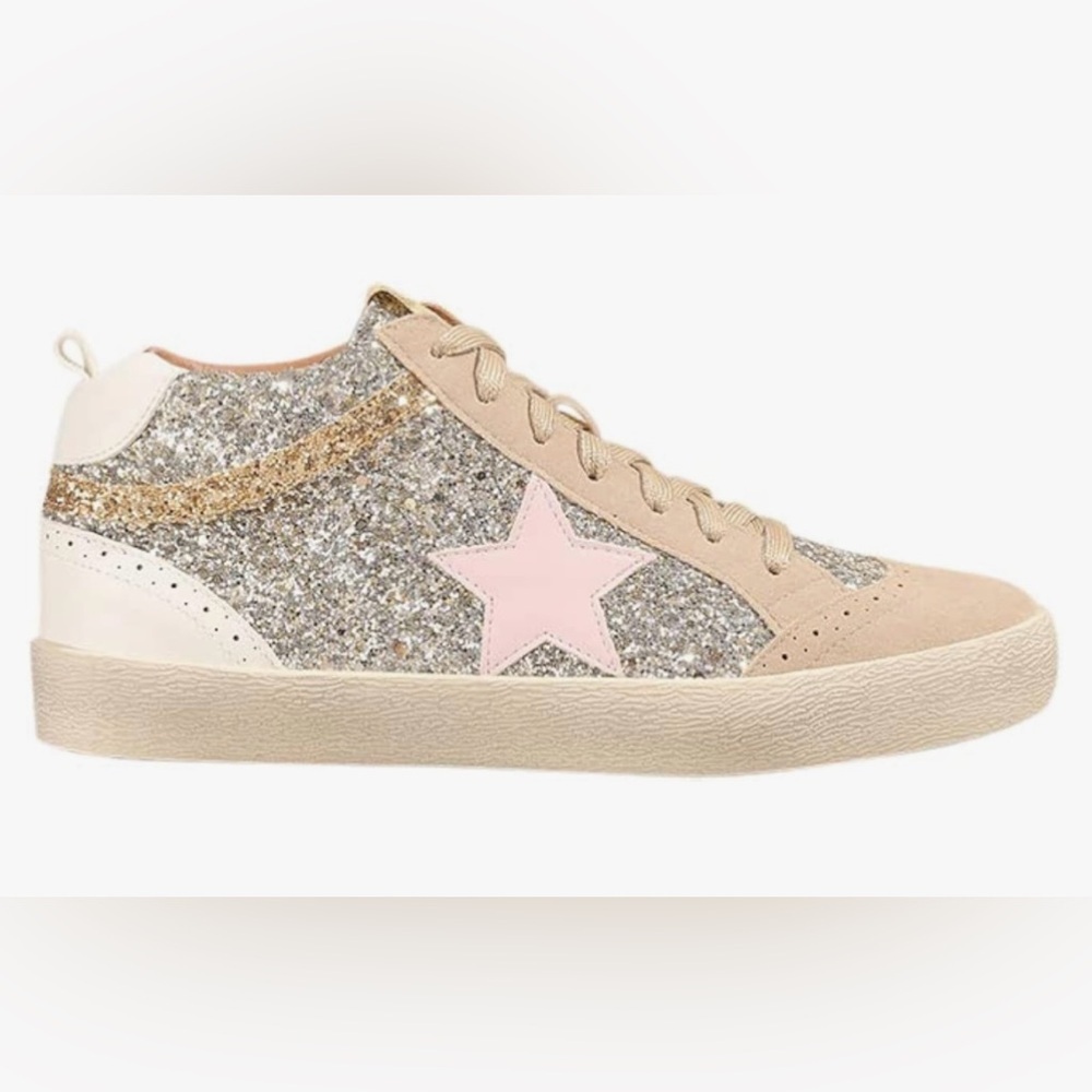 Mi.iM light gold  sneakers with pink heart